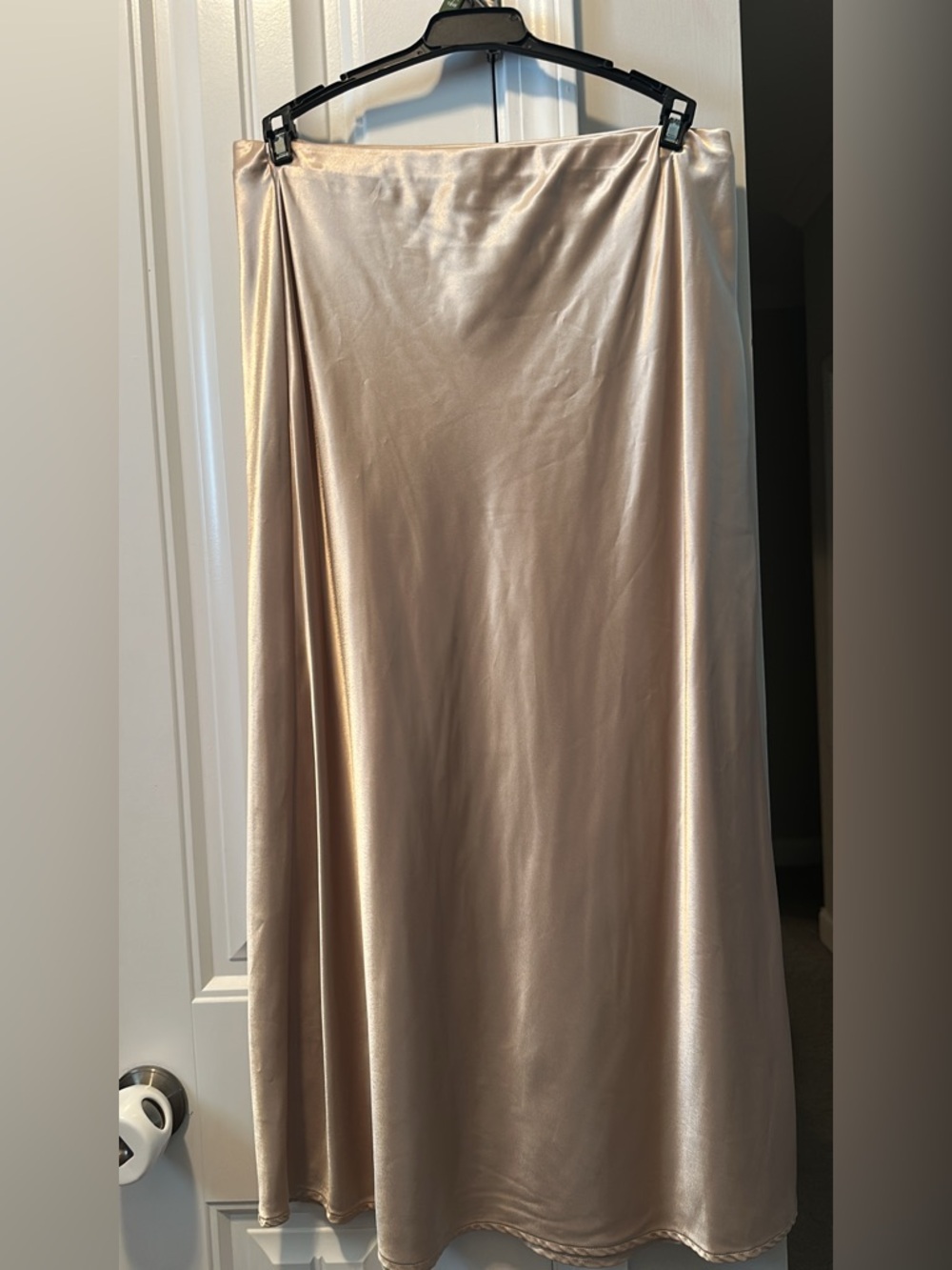 Lux Satin Maxi Skirt in Champagne